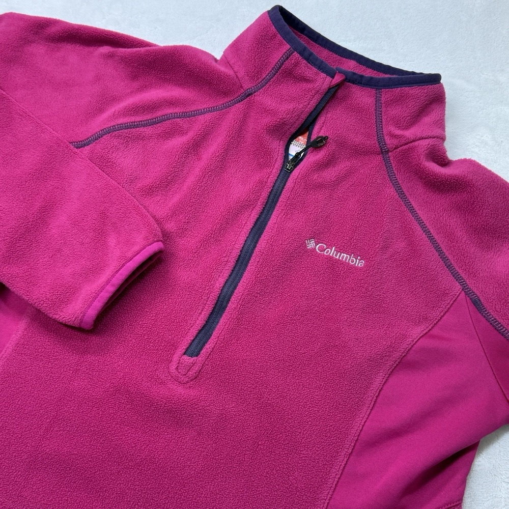 Columbia‎ Omni-Heat Fleece Pullover Women's Medium Pink 1/4 Zip
